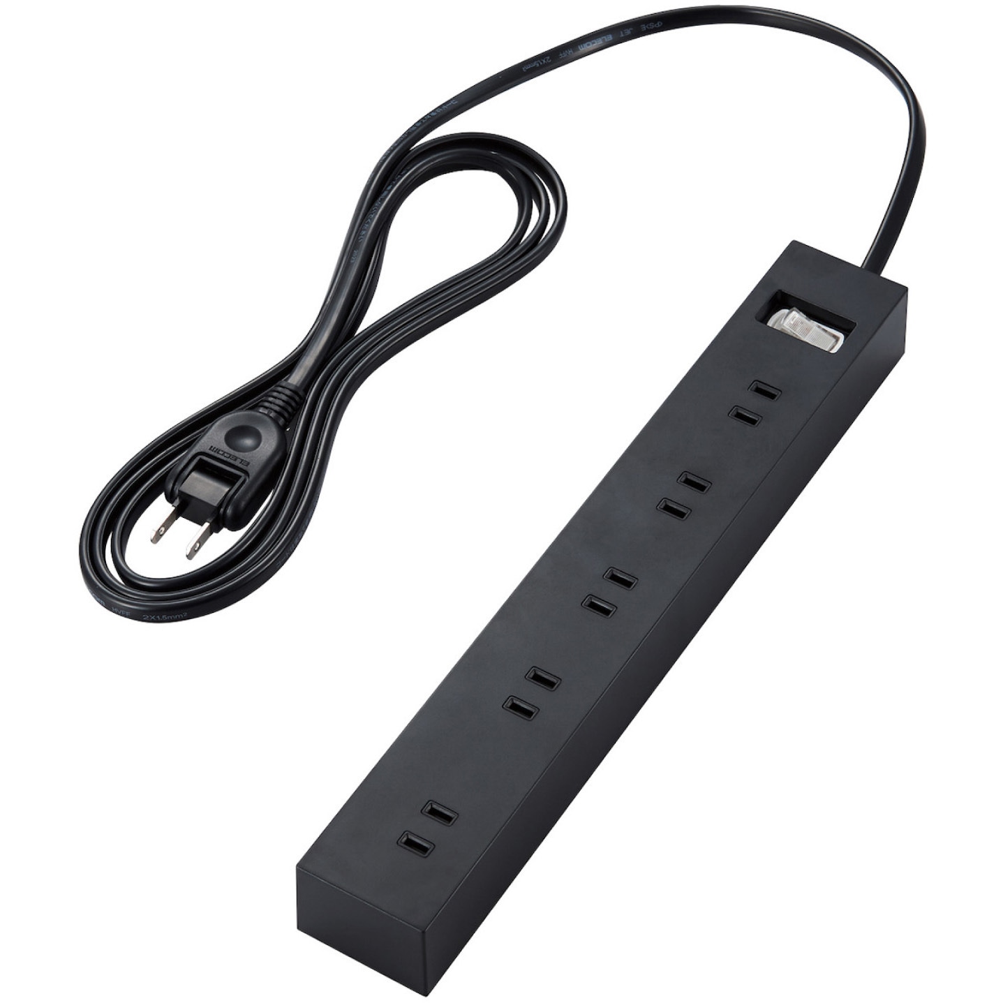 ECT-1520BK 電源タップ 延長コード 10個口 2P マグネット 雷ガード