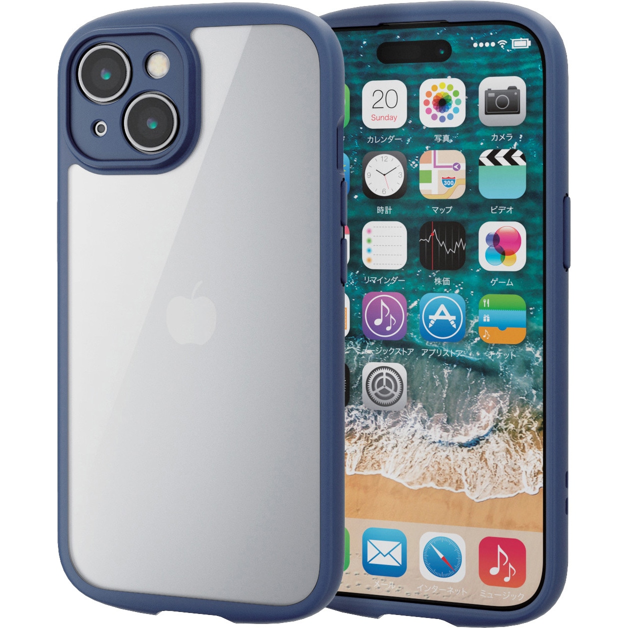 iPhone15 ケース ハイブリッド 耐衝撃 軽量 薄型 背面クリア TOUGH