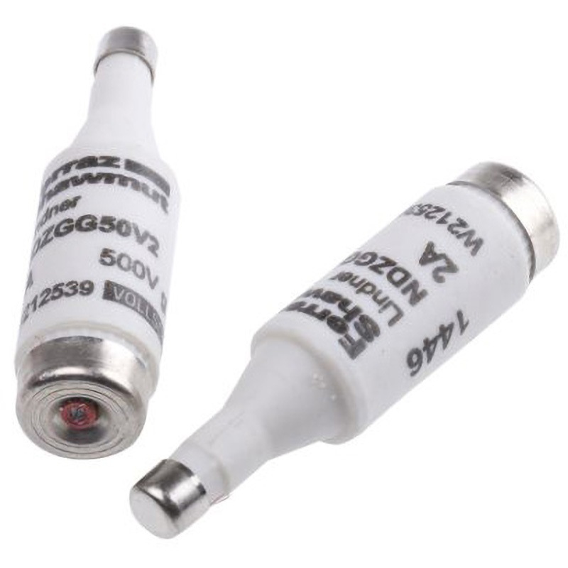 W212539 ボトルヒューズ Diazed Mersen， 定格電流  DI， 500V Mersen 2A  1袋(5個) W212539