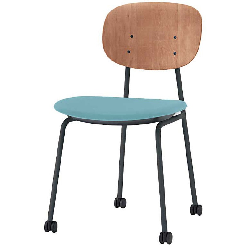 KLD-730DK-TTS4 オリカチェア ネスティングタイプ WOODtone セットカラー：TT 座：ウレタンレザー張り＜配送時組立サービス付＞ 1台 イトーキ 【通販モノタロウ】