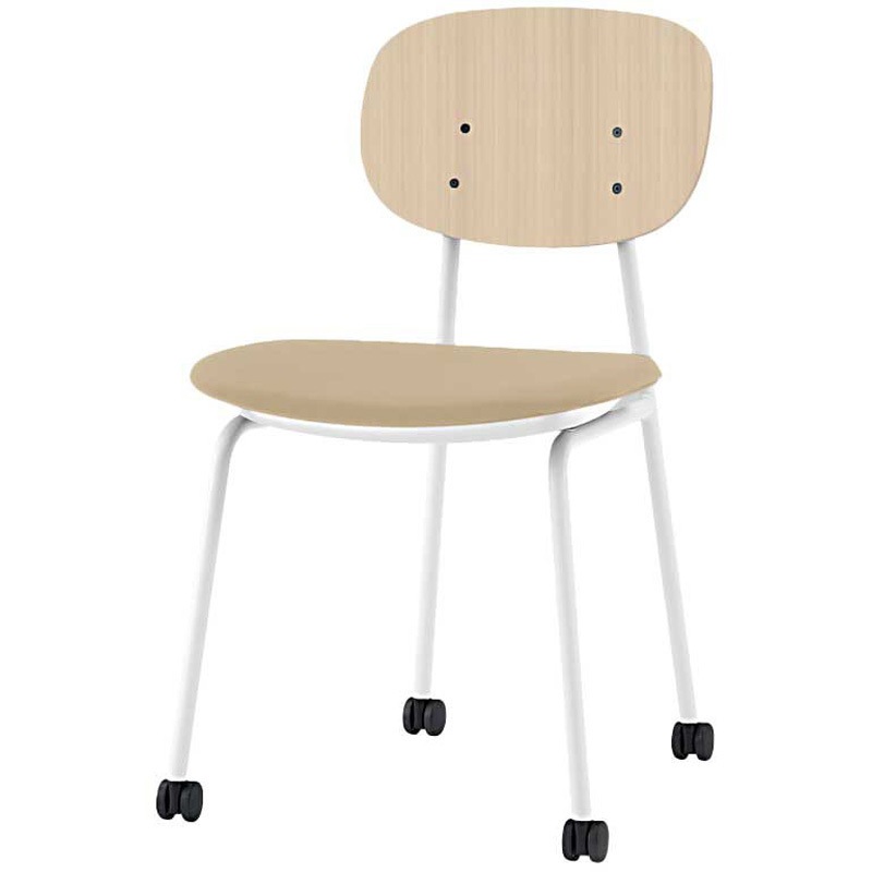 KLD-730DK-WAY3 オリカチェア ネスティングタイプ WOODtoneセットカラー：WA  座：ウレタンレザー張り＜配送時組立サービス付＞ 1台 イトーキ 【通販モノタロウ】