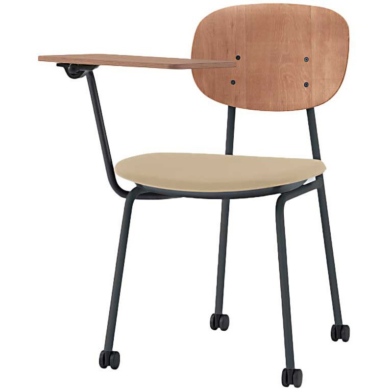 KLD-732DK-TTY3 オリカチェア テーブル付ネスティングタイプ WOODtone セットカラー：TT 座：ウレタンレザー張り＜配送時組立サービス付＞ 1台 イトーキ 【通販モノタロウ】