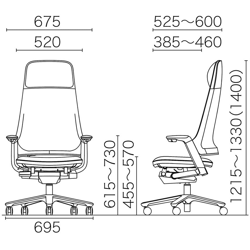 いずみ KJ-215LME-W9F4 レオニスチェア レザータイプ エクストラハイバック