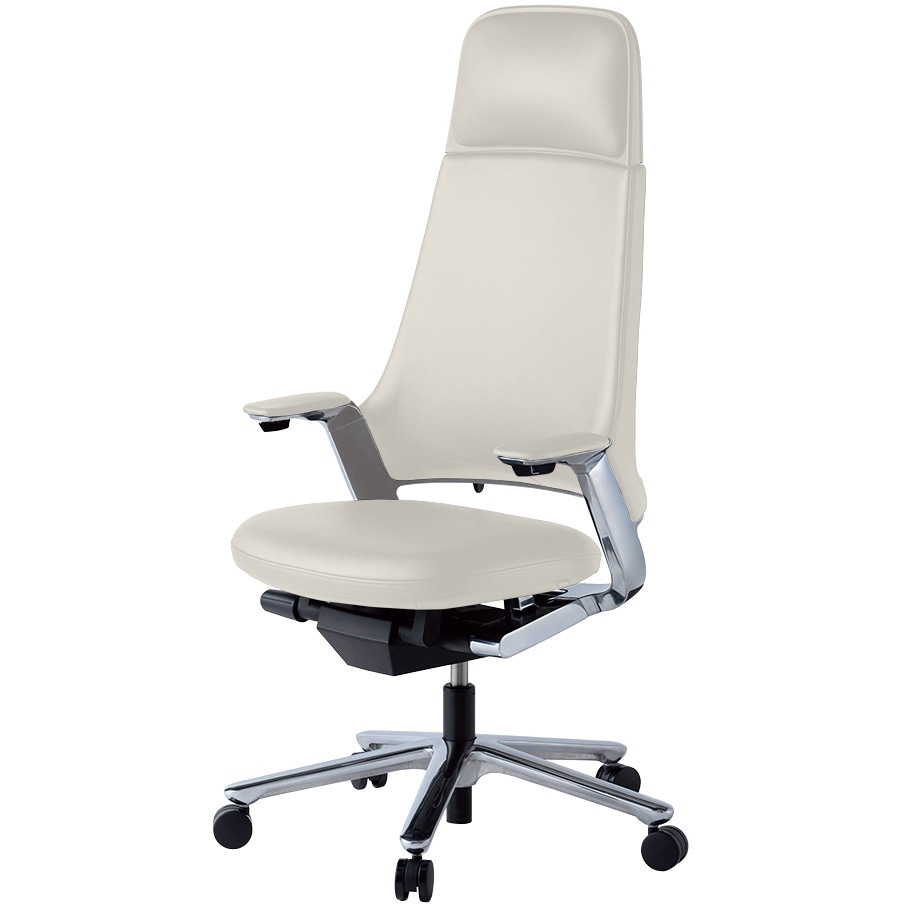 KJ-215LME-Z9K6 レオニスチェア レザータイプ エクストラハイバック アルミミラー脚＜配送時組立サービス付＞ 1台 イトーキ 【通販モノタロウ】 199,900円