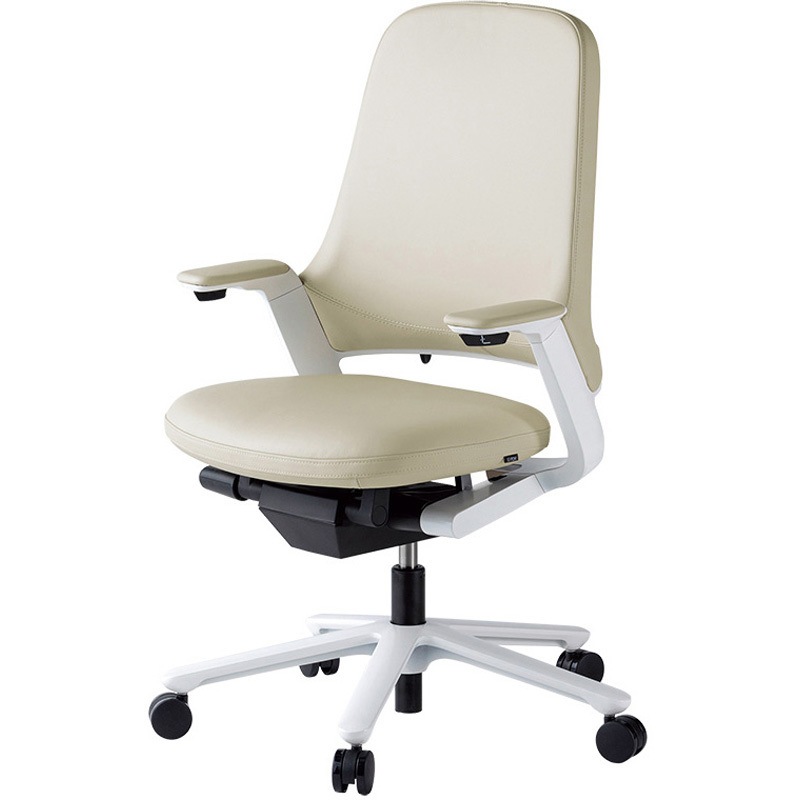 KJ-215LM-W9K6 レオニスチェア レザータイプ ハイバック アルミ塗装脚