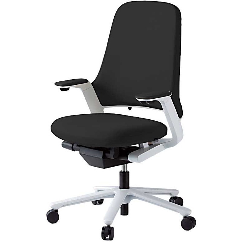 KJ-215GV-W9T1 レオニスチェア クロスタイプ ハイバック アルミ塗装脚＜配送時組立サービス付＞ イトーキ キャスターあり 固定肘付 色(ベース)W9/ホワイト 幅690mm奥行660mm高さ995mm  KJ-215GV-W9T1