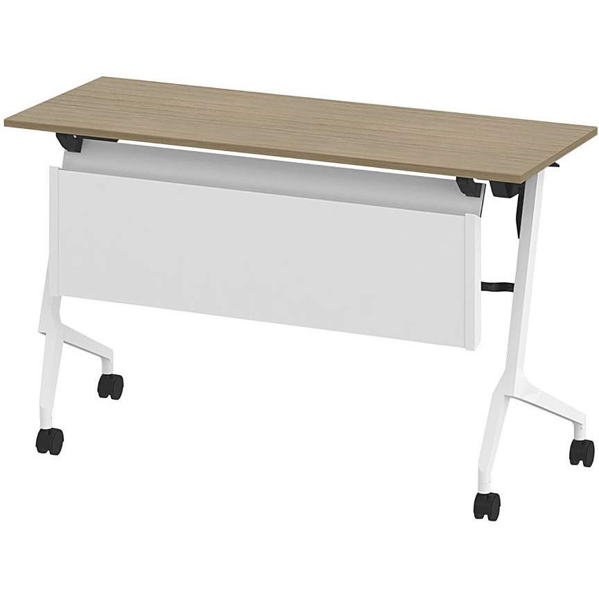 THN-124MS1-W971 折りたたみテーブル スレント 配線ダクト スチール幕板付 棚付＜配送時組立サービス付＞ 1台 イトーキ 【通販モノタロウ】