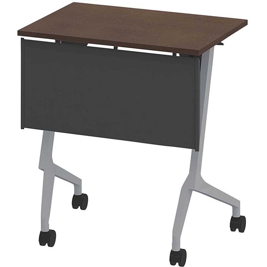 THN-064KS1-Z582 折りたたみテーブル スレント 樹脂幕板付 棚付＜配送時組立サービス付＞ イトーキ 色(天板)82/ブラックウォールナット 高さ720mm幅650mm奥行450mm  THN-064KS1-Z582