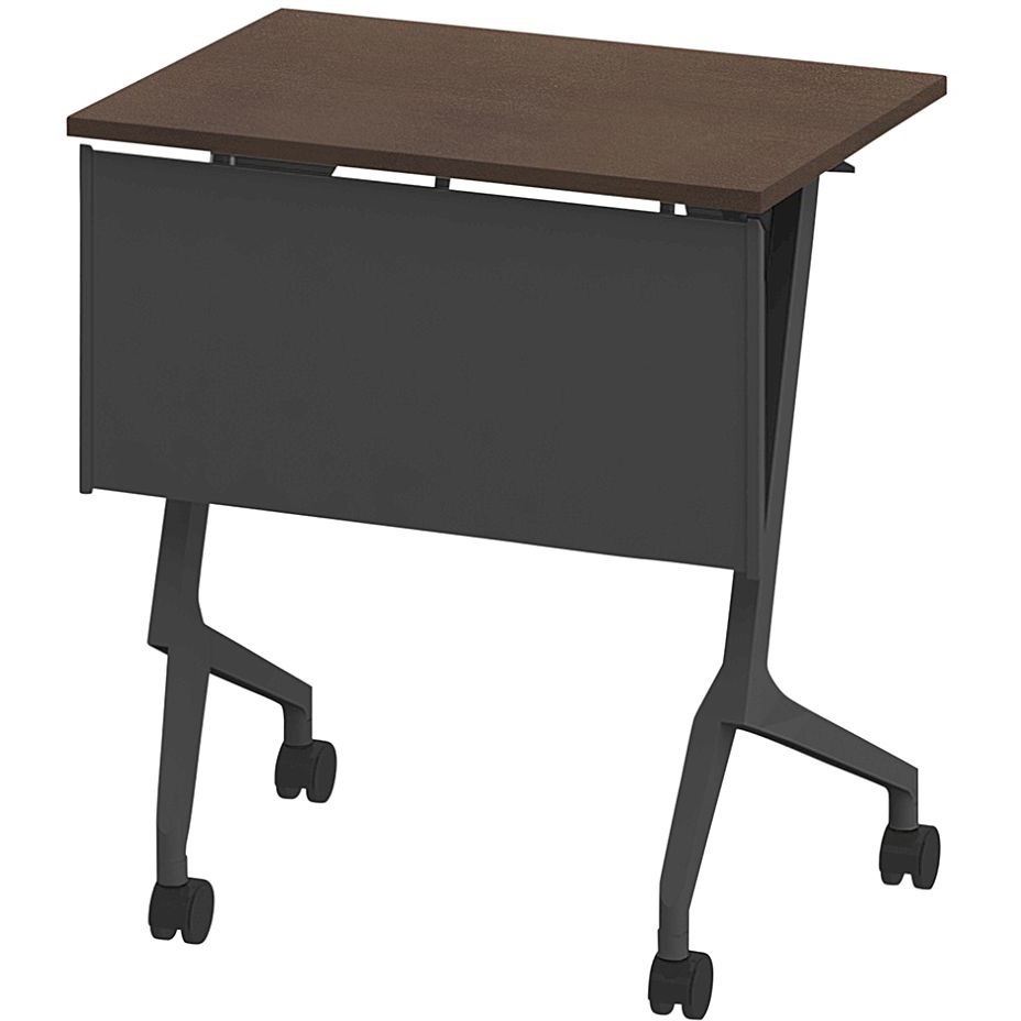 THN-064KS1-T182 折りたたみテーブル スレント 樹脂幕板付 棚付＜配送時組立サービス付＞ イトーキ 色(天板)82/ブラックウォールナット 高さ720mm幅650mm奥行450mm  THN-064KS1-T182