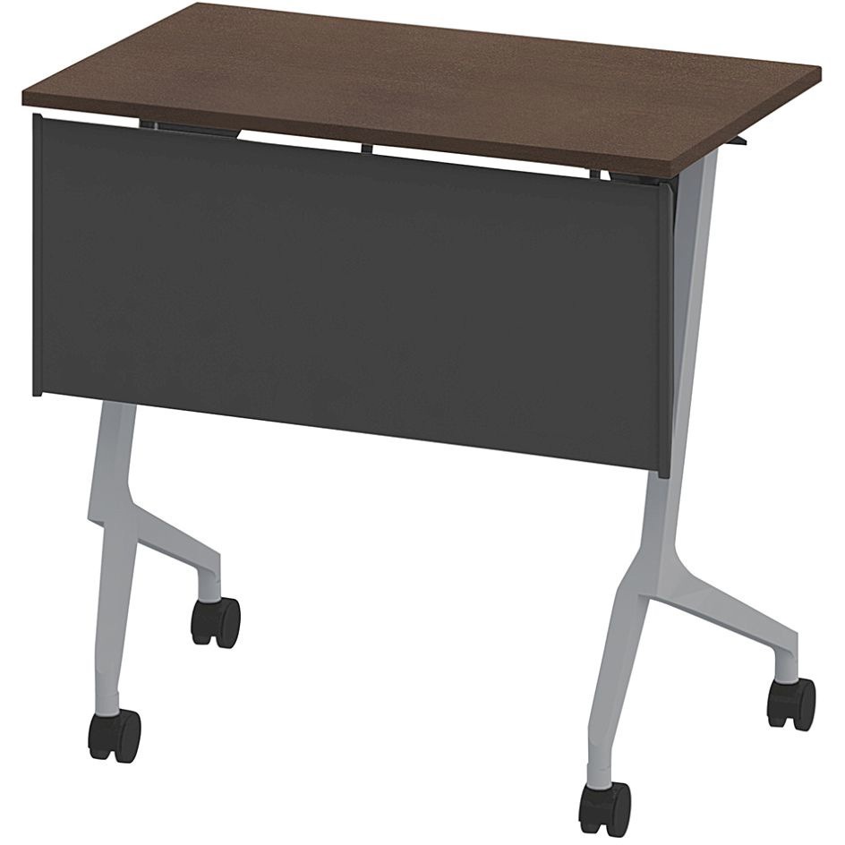 THN-074KS1-Z582 折りたたみテーブル スレント 樹脂幕板付 棚付＜配送時組立サービス付＞ イトーキ 色(天板)82/ブラックウォールナット 高さ720mm幅750mm奥行450mm  THN-074KS1-Z582