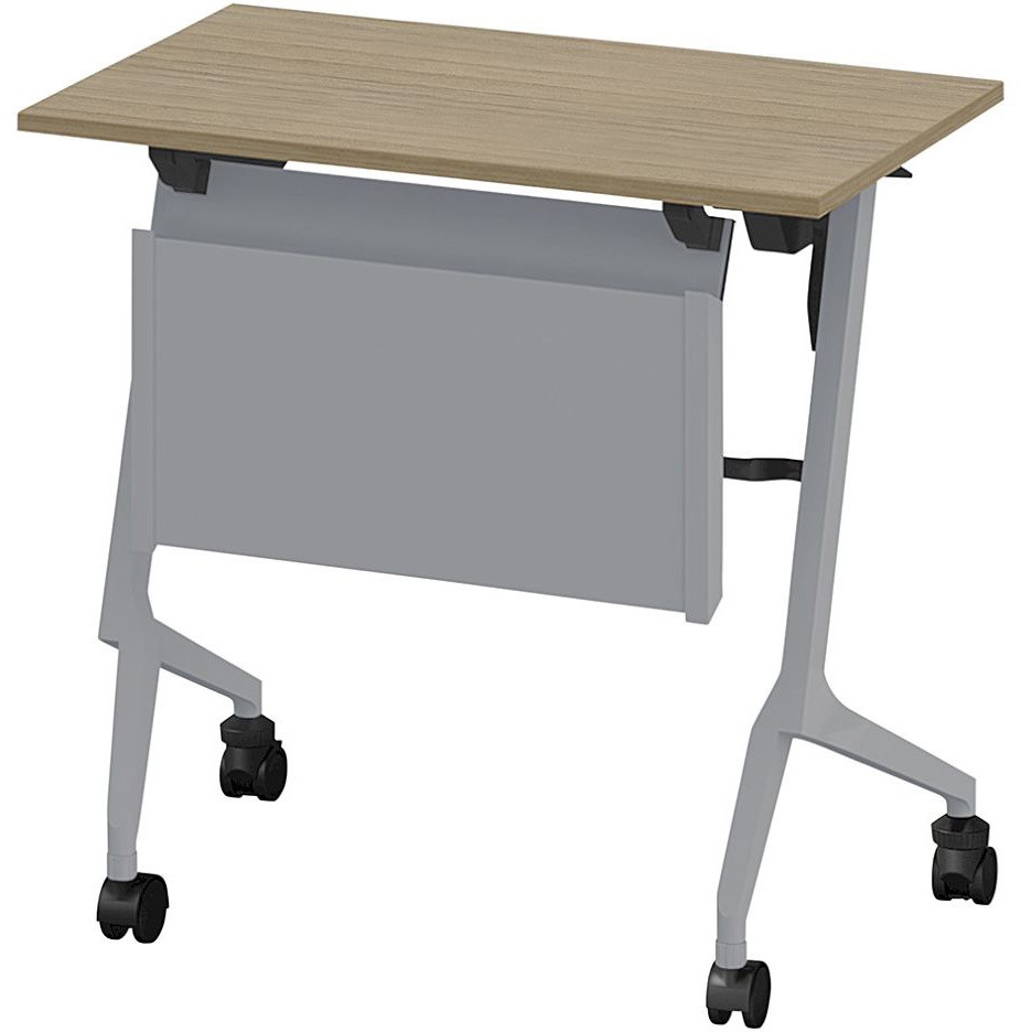 THN-074MSL-Z571 折りたたみテーブル スレント 配線ダクト スチール幕板付 棚付 リフトロックキャスター＜配送時組立サービス付＞ 1台 イトーキ 【通販モノタロウ】