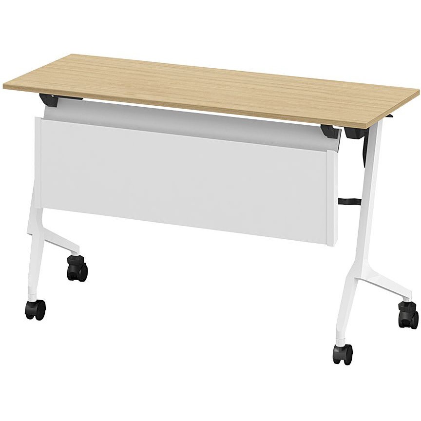 THN-124MSL-W992 折りたたみテーブル スレント 配線ダクト スチール幕板付 棚付 リフトロックキャスター＜配送時組立サービス付＞ 1台 イトーキ 【通販モノタロウ】 53,388円