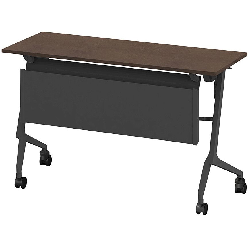 THN-124MSL-T182 折りたたみテーブル スレント 配線ダクト スチール幕板付 棚付 リフトロックキャスター＜配送時組立サービス付＞ 1台 イトーキ 【通販モノタロウ】