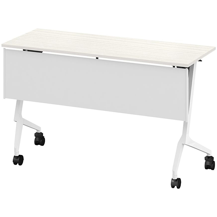 THN-124KSL-W961 折りたたみテーブル スレント 樹脂幕板付 棚付 リフトロックキャスター＜配送時組立サービス付＞ 1台 イトーキ 【通販モノタロウ】