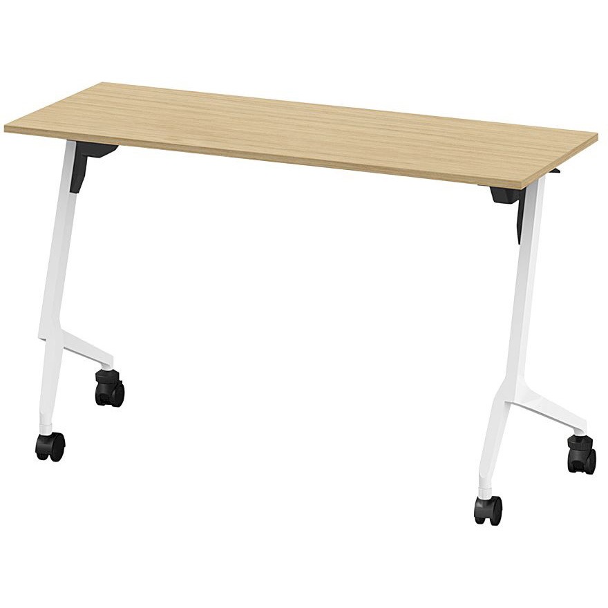 THN-124LSL-W992 折りたたみテーブル スレント 棚付 リフトロックキャスター＜配送時組立サービス付＞ イトーキ 色(天板)92/ホワイトオーク 高さ720mm幅1200mm奥行450mm  THN-124LSL-W992