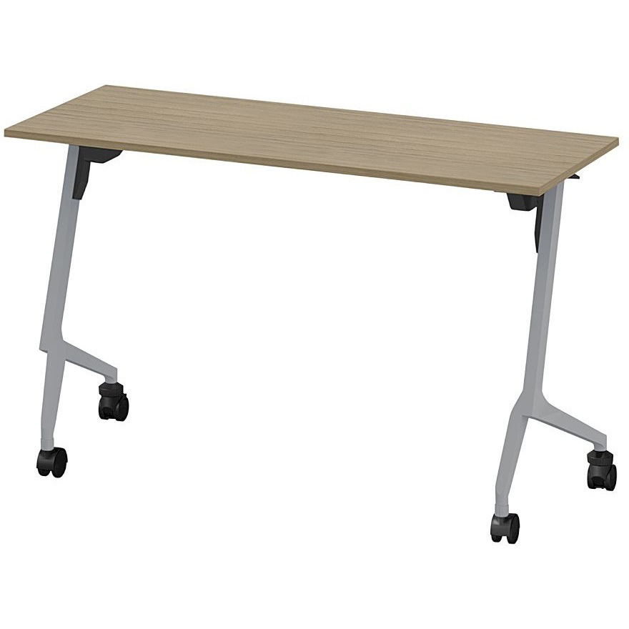 THN-124LSL-Z571 折りたたみテーブル スレント 棚付 リフトロックキャスター＜配送時組立サービス付＞ イトーキ 色(天板)71/アッシュドオークM 高さ720mm幅1200mm奥行450mm  THN-124LSL-Z571 41,587円