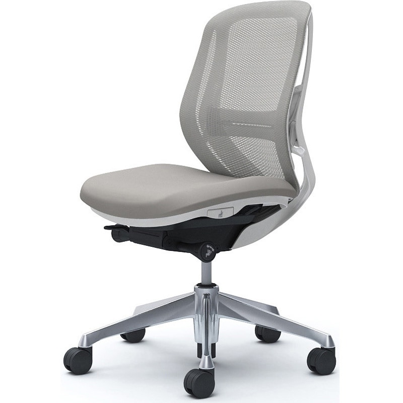 C631BZ FMR3 シルフィー 肘なし 背メッシュ ロー ホワイトボディ ハンガー無 ランバー有 アルミ脚 オカムラ(岡村製作所) ライトグレー色   C631BZ FMR3