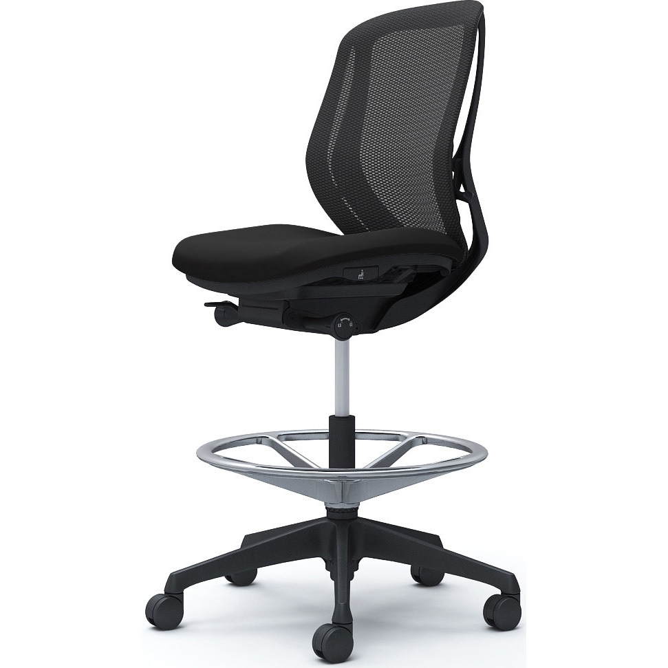 C631JR FMP1 シルフィー 肘なし 背メッシュ ロー ハイチェア ブラックボディ ハンガー無 ランバー無 樹脂脚 1脚 オカムラ(岡村製作所) 【通販モノタロウ】