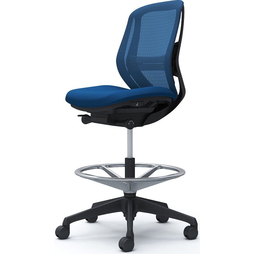 C631JS FMP3 シルフィー 肘なし 背メッシュ ロー ハイチェア ブラックボディ ハンガー無 ランバー付 樹脂脚 1脚 オカムラ(岡村製作所) 【通販モノタロウ】