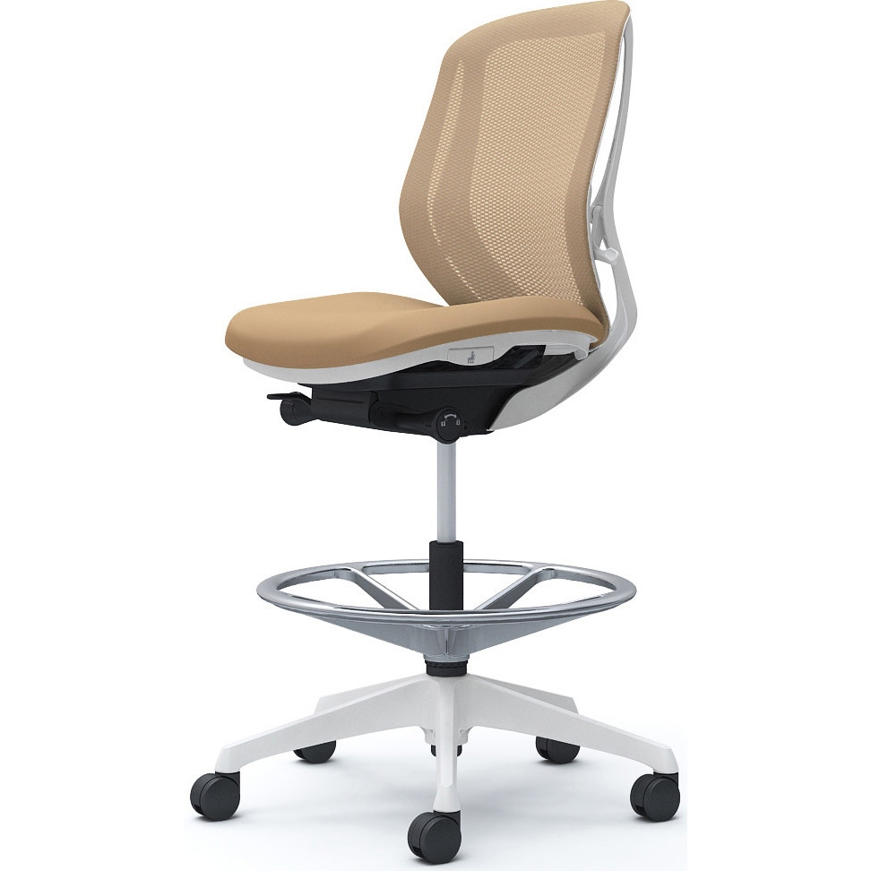 C631JW FMP7 シルフィー 肘なし 背メッシュ ロー ハイチェア ホワイトボディ ハンガー無 ランバー無 樹脂脚 1脚 オカムラ(岡村製作所) 【通販モノタロウ】