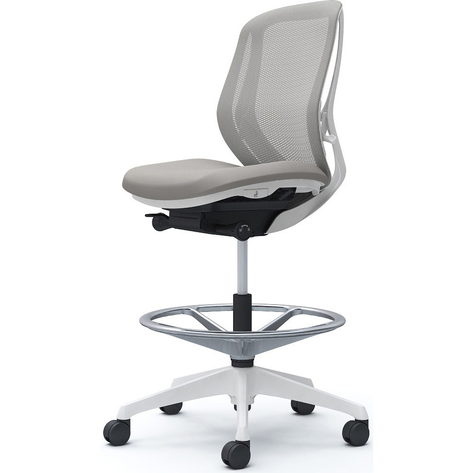 C631JW FMR3 シルフィー 肘なし 背メッシュ ロー ハイチェア ホワイトボディ ハンガー無 ランバー無 樹脂脚 1脚 オカムラ(岡村製作所) 【通販モノタロウ】