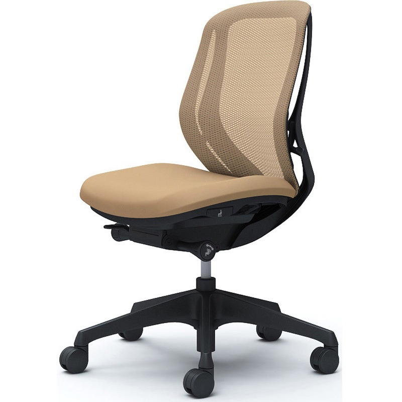 C631XR FMP7 シルフィー 肘なし 背メッシュ ロー ブラックボディ ハンガー無 ランバー無 樹脂脚 オカムラ(岡村製作所) ベージュ色   C631XR FMP7