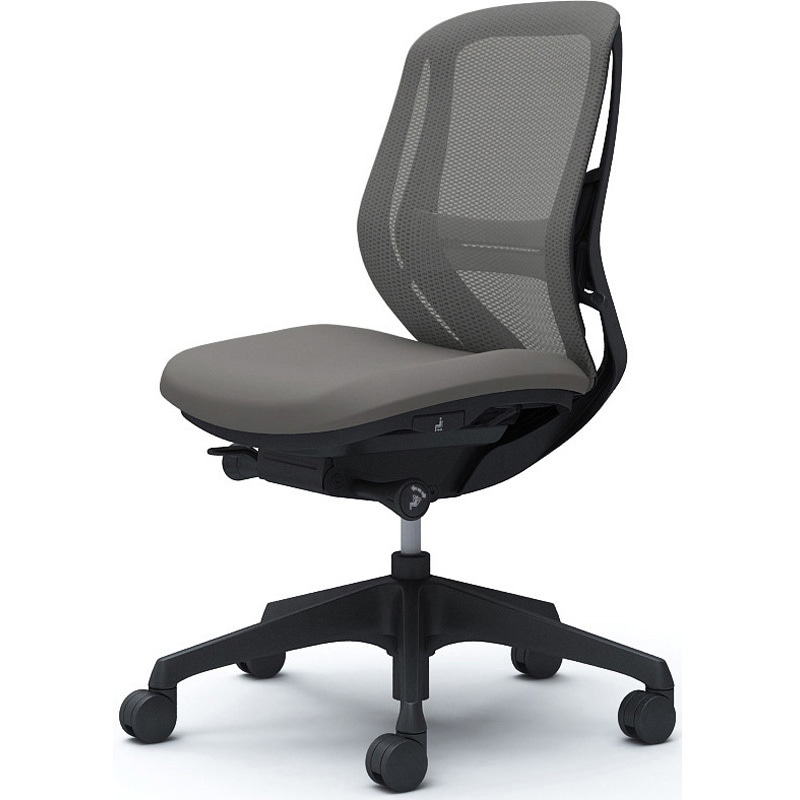 C631XS FMR2 シルフィー 肘なし 背メッシュ ロー ブラックボディ ハンガー無 ランバー有 樹脂脚 オカムラ(岡村製作所) ミディアムグレー色   C631XS FMR2