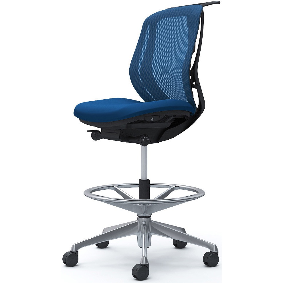 C632HR FMP3 シルフィー 肘なし 背メッシュ ロー ハイチェア ブラックボディ ハンガー付 ランバー無 アルミ脚 1脚 オカムラ(岡村製作所) 【通販モノタロウ】