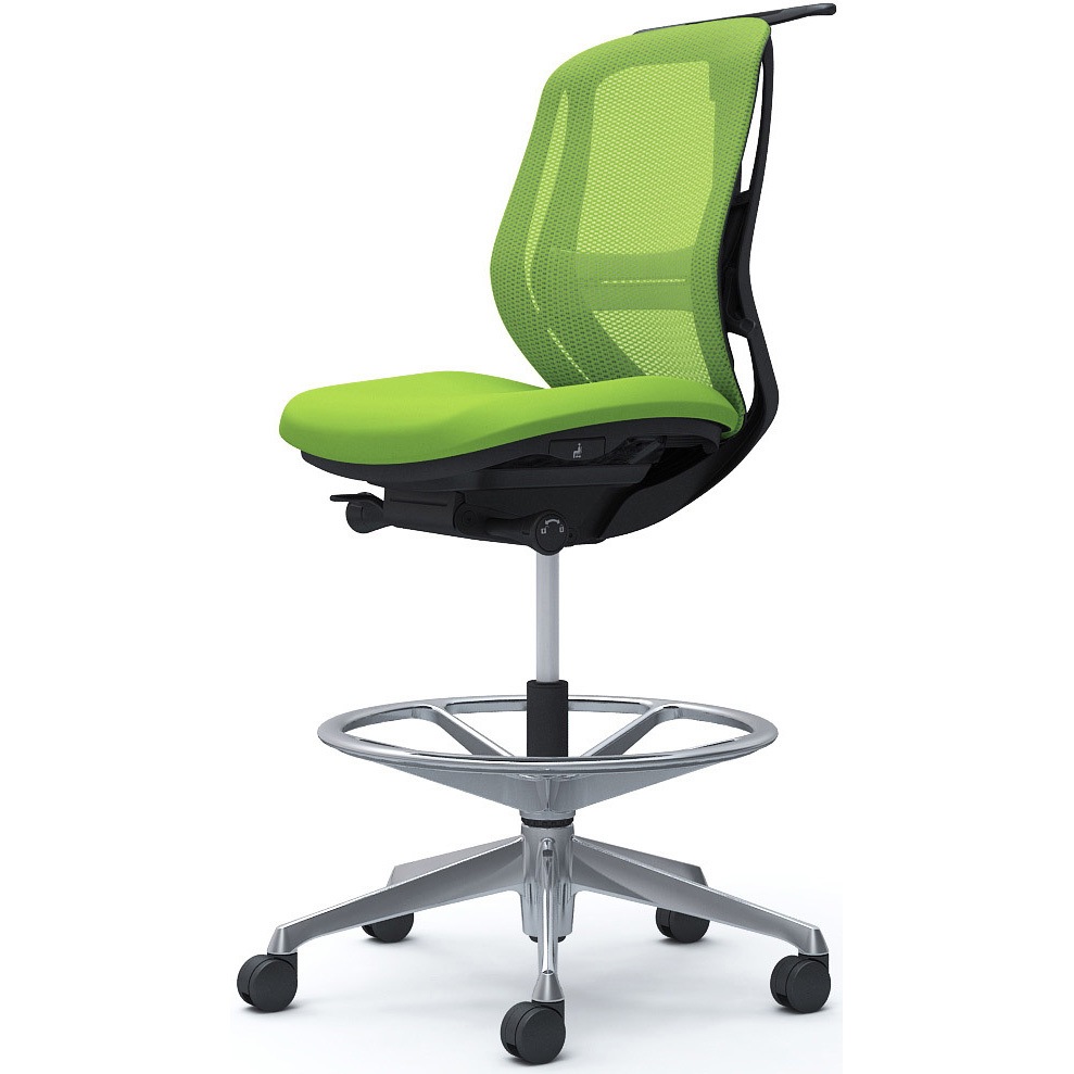 C632HS FMP5 シルフィー 肘なし 背メッシュ ロー ハイチェア ブラックボディ ハンガー付 ランバー付 アルミ脚 1脚 オカムラ(岡村製作所) 【通販モノタロウ】