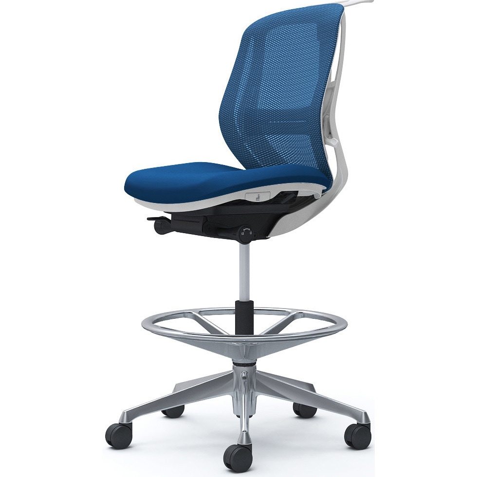 C632HZ FMP3 シルフィー 肘なし 背メッシュ ロー ハイチェア ホワイトボディ ハンガー付 ランバー付 アルミ脚 1脚 オカムラ(岡村製作所) 【通販モノタロウ】