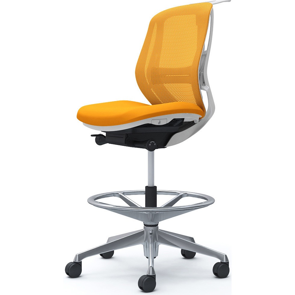 C632HZ FMR8 シルフィー 肘なし 背メッシュ ロー ハイチェア ホワイトボディ ハンガー付 ランバー付 アルミ脚 1脚 オカムラ(岡村製作所) 【通販モノタロウ】