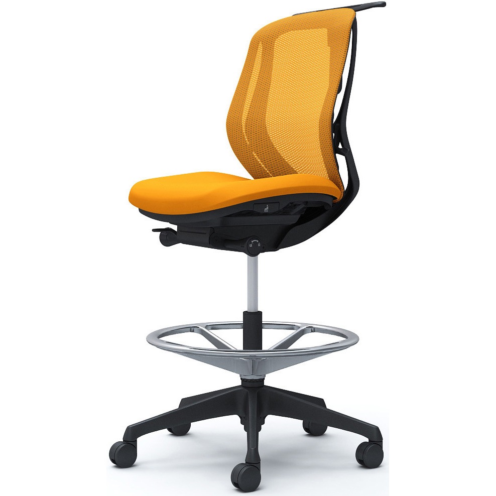 C632JR FMR8 シルフィー 肘なし 背メッシュ ロー ハイチェア ブラックボディ ハンガー付 ランバー無 樹脂脚 1脚 オカムラ(岡村製作所) 【通販モノタロウ】