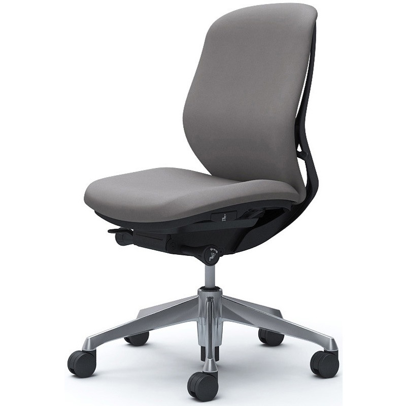 C633BR FXW1 シルフィー 肘なし 背クッション ロー ブラックボディ ハンガー無 ランバー無 アルミ脚 オカムラ(岡村製作所) グレー色   C633BR FXW1