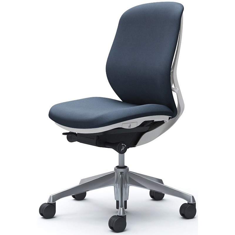 C633BW FXW4 シルフィー 肘なし 背クッション ロー ホワイトボディ ハンガー無 ランバー無 アルミ脚 オカムラ(岡村製作所) インディゴ色   C633BW FXW4 83,980円