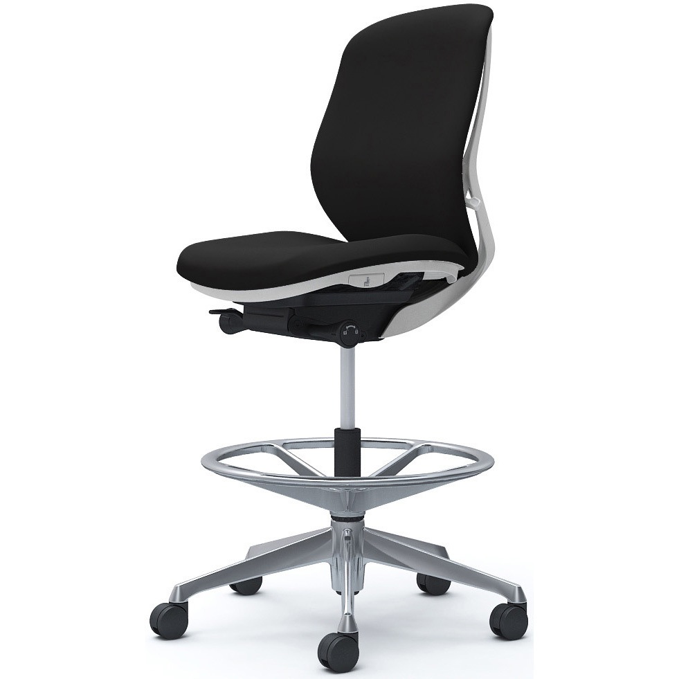 C633HW FSF1 シルフィー 肘なし 背クッション ロー ハイチェア ホワイトボディ ハンガー無 ランバー無 アルミ脚 1脚 オカムラ(岡村製作所) 【通販モノタロウ】