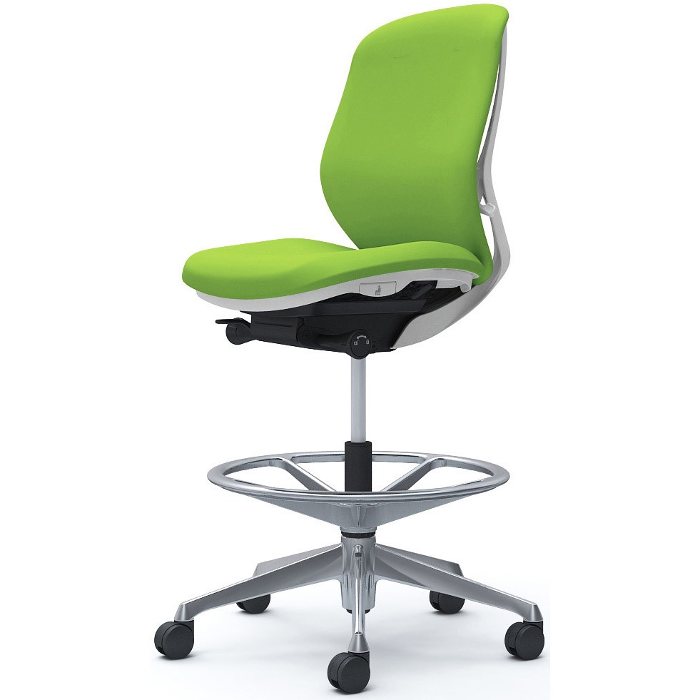 C633HW FSF5 シルフィー 肘なし 背クッション ロー ハイチェア ホワイトボディ ハンガー無 ランバー無 アルミ脚 1脚 オカムラ(岡村製作所) 【通販モノタロウ】