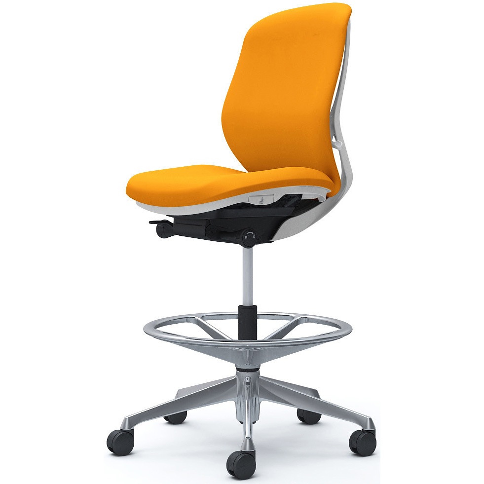 C633HW FSG8 シルフィー 肘なし 背クッション ロー ハイチェア ホワイトボディ ハンガー無 ランバー無 アルミ脚 1脚 オカムラ(岡村製作所) 【通販モノタロウ】 65,890円