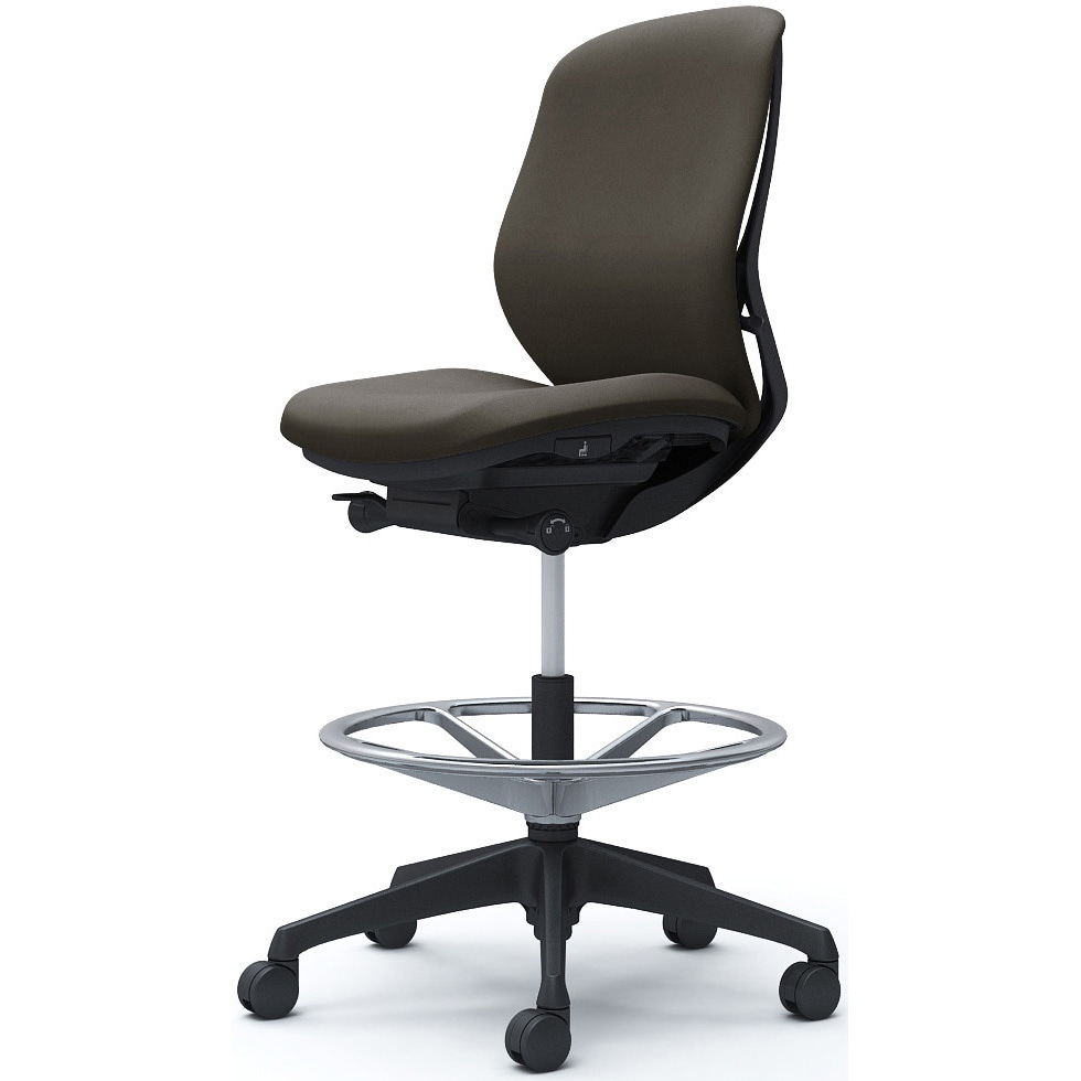 C633JR FXW3 シルフィー 肘なし 背クッション ロー ハイチェア ブラックボディ ハンガー無 ランバー無 樹脂脚 1脚 オカムラ(岡村製作所) 【通販モノタロウ】