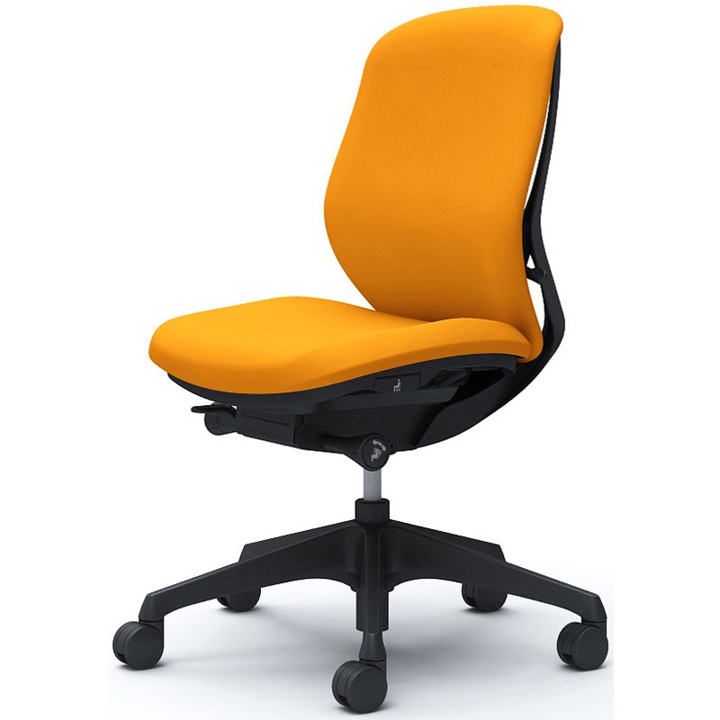 C633XR FSG8 シルフィー 肘なし 背クッション ロー ブラックボディ ハンガー無 ランバー無 樹脂脚 オカムラ(岡村製作所) オレンジ色   C633XR FSG8