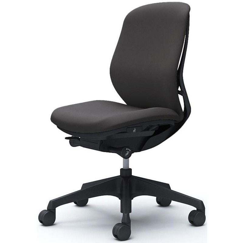 C633XR FXW0 シルフィー 肘なし 背クッション ロー ブラックボディ ハンガー無 ランバー無 樹脂脚 オカムラ(岡村製作所) ダークグレー色   C633XR FXW0