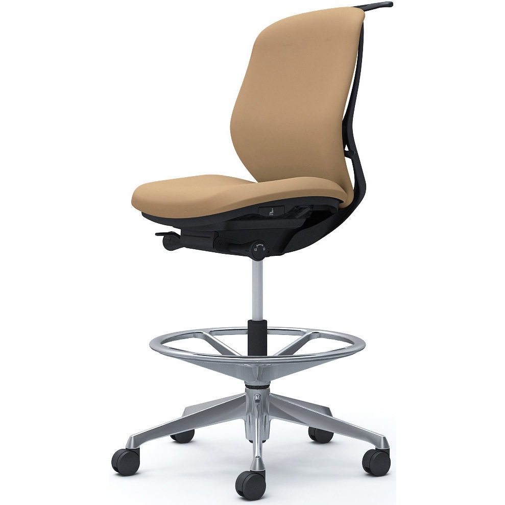 C634HR FSF7 シルフィー 肘なし 背クッション ロー ハイチェア ブラックボディ ハンガー付 ランバー無 アルミ脚 1脚 オカムラ(岡村製作所) 【通販モノタロウ】