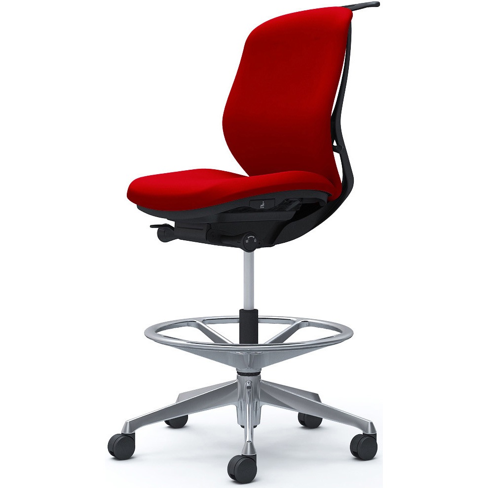 C634HR FSF9 シルフィー 肘なし 背クッション ロー ハイチェア ブラックボディ ハンガー付 ランバー無 アルミ脚 1脚 オカムラ(岡村製作所) 【通販モノタロウ】