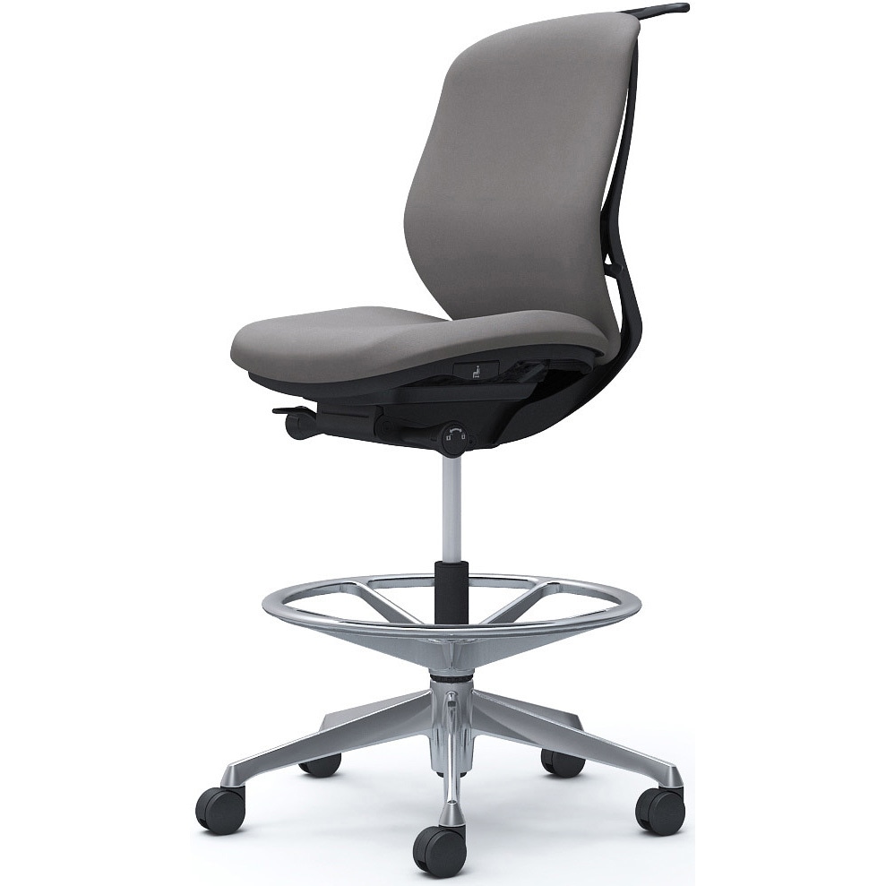 C634HR FXW1 シルフィー 肘なし 背クッション ロー ハイチェア ブラックボディ ハンガー付 ランバー無 アルミ脚 1脚 オカムラ(岡村製作所) 【通販モノタロウ】