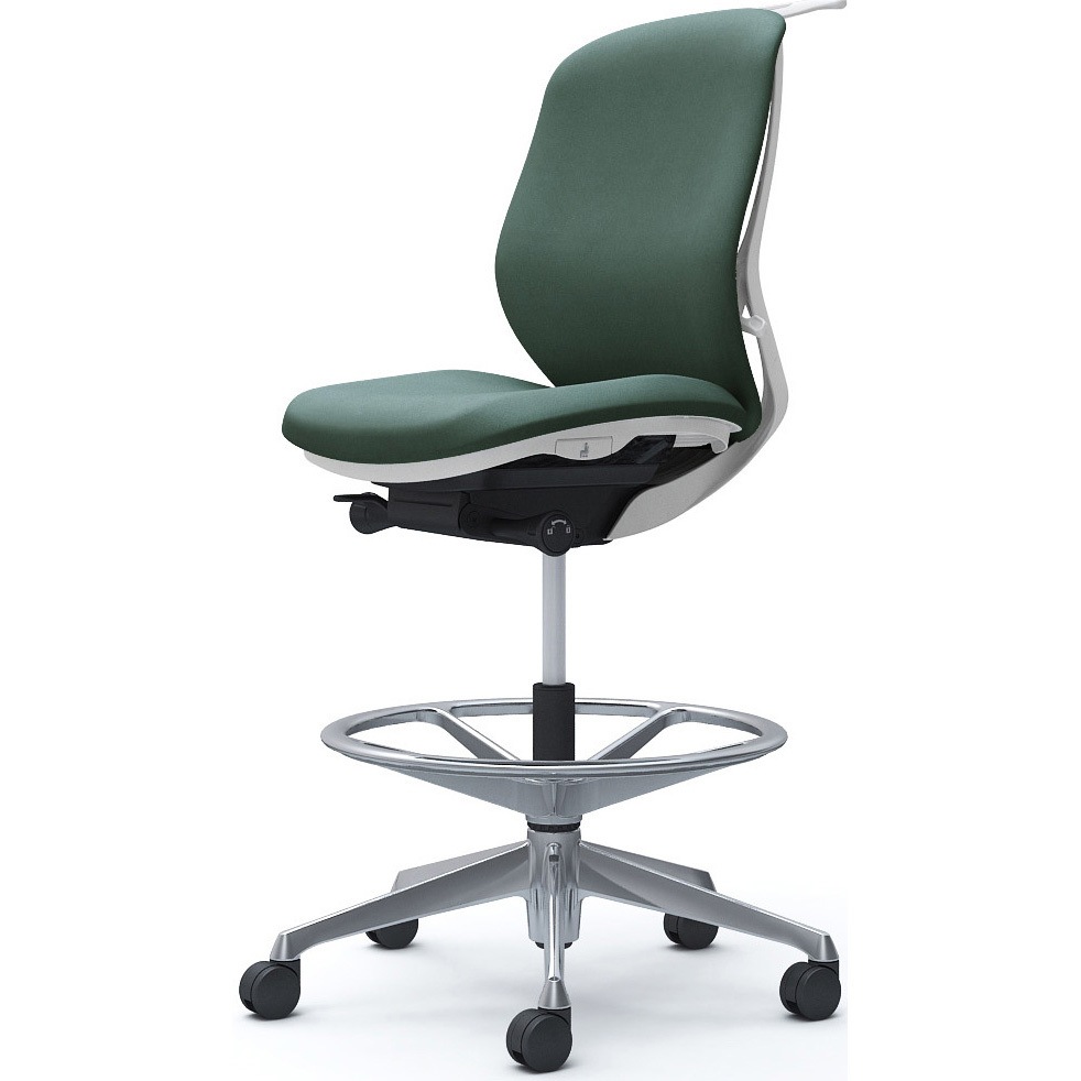 C634HW FXW5 シルフィー 肘なし 背クッション ロー ハイチェア ホワイトボディ ハンガー付 ランバー無 アルミ脚 1脚 オカムラ(岡村製作所) 【通販モノタロウ】 71,390円