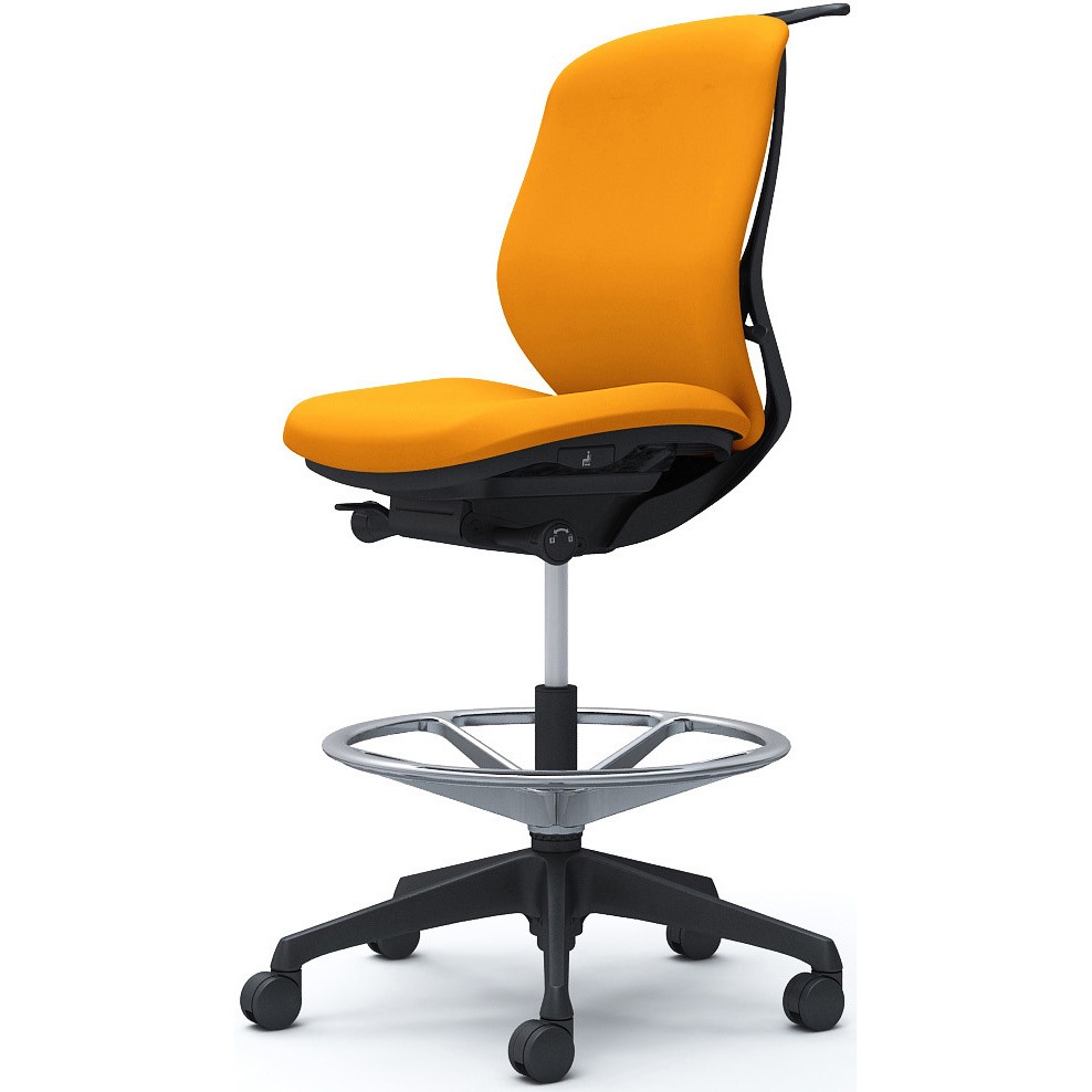 C634JR FSG8 シルフィー 肘なし 背クッション ロー ハイチェア ブラックボディ ハンガー付 ランバー無 樹脂脚 1脚 オカムラ(岡村製作所) 【通販モノタロウ】