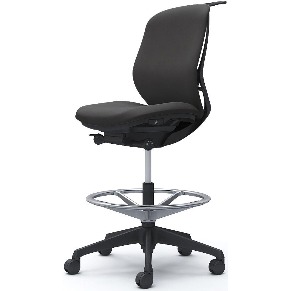 C634JR FXW0 シルフィー 肘なし 背クッション ロー ハイチェア ブラックボディ ハンガー付 ランバー無 樹脂脚 1脚 オカムラ(岡村製作所) 【通販モノタロウ】
