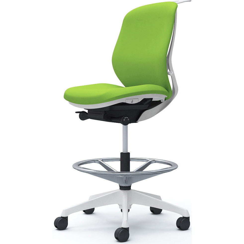 C634JW FSF5 シルフィー 肘なし 背クッション ロー ハイチェア ホワイトボディ ハンガー付 ランバー無 樹脂脚 1脚 オカムラ(岡村製作所) 【通販モノタロウ】