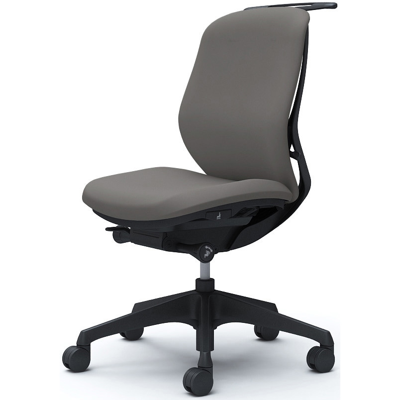 C634XR FSG2 シルフィー 肘なし 背クッション ロー ブラックボディ ハンガー有 ランバー無 樹脂脚 オカムラ(岡村製作所) ミディアムグレー色   C634XR FSG2