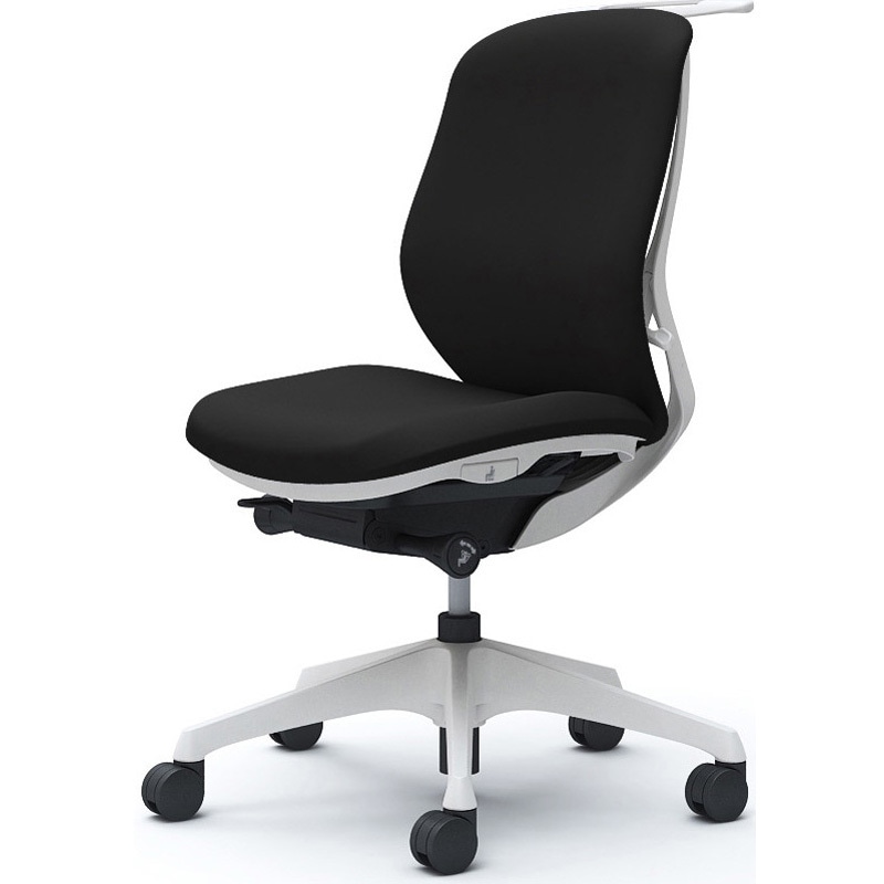 C634XW FSF1 シルフィー 肘なし 背クッション ロー ホワイトボディ ハンガー有 ランバー無 樹脂脚 オカムラ(岡村製作所) ブラック色   C634XW FSF1