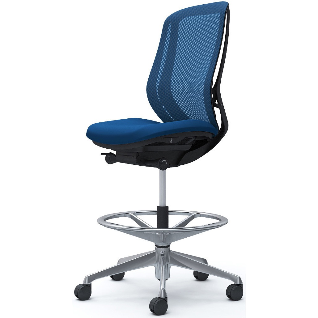 C635HR FMP3 シルフィー 肘なし 背メッシュ ハイ ハイチェア ブラックボディ ハンガー無 ランバー無 アルミ脚 1脚 オカムラ(岡村製作所) 【通販モノタロウ】